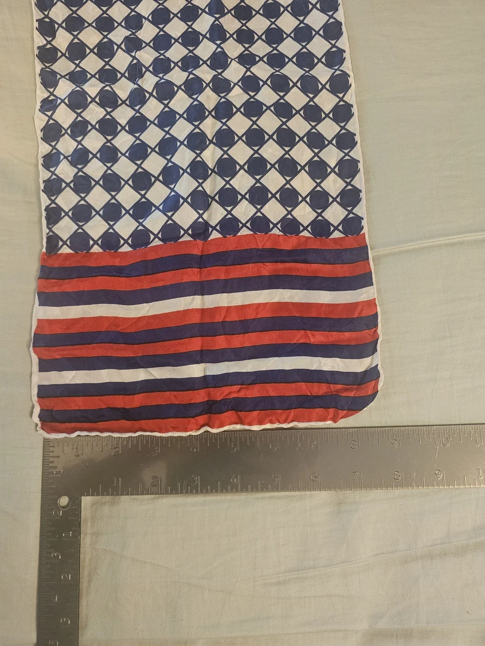 Vintage Glentex Pure Silk Oblong Scarf Hand Rolled Retro Geometric Made In Japan